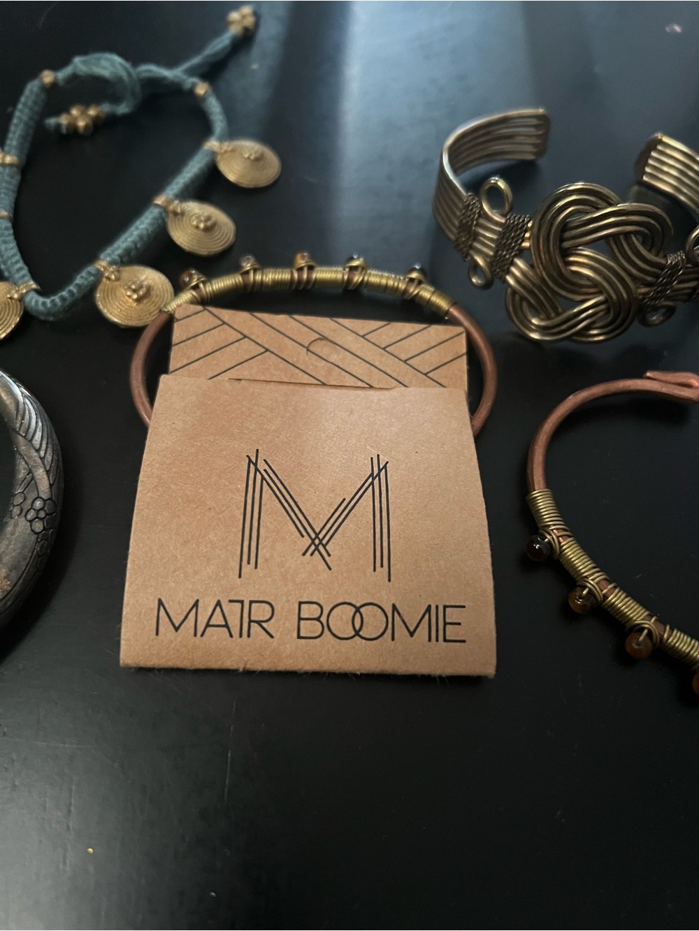 Matr Boomie Women's Mixed Metal Bracelet - Bronze & Teal Accents
